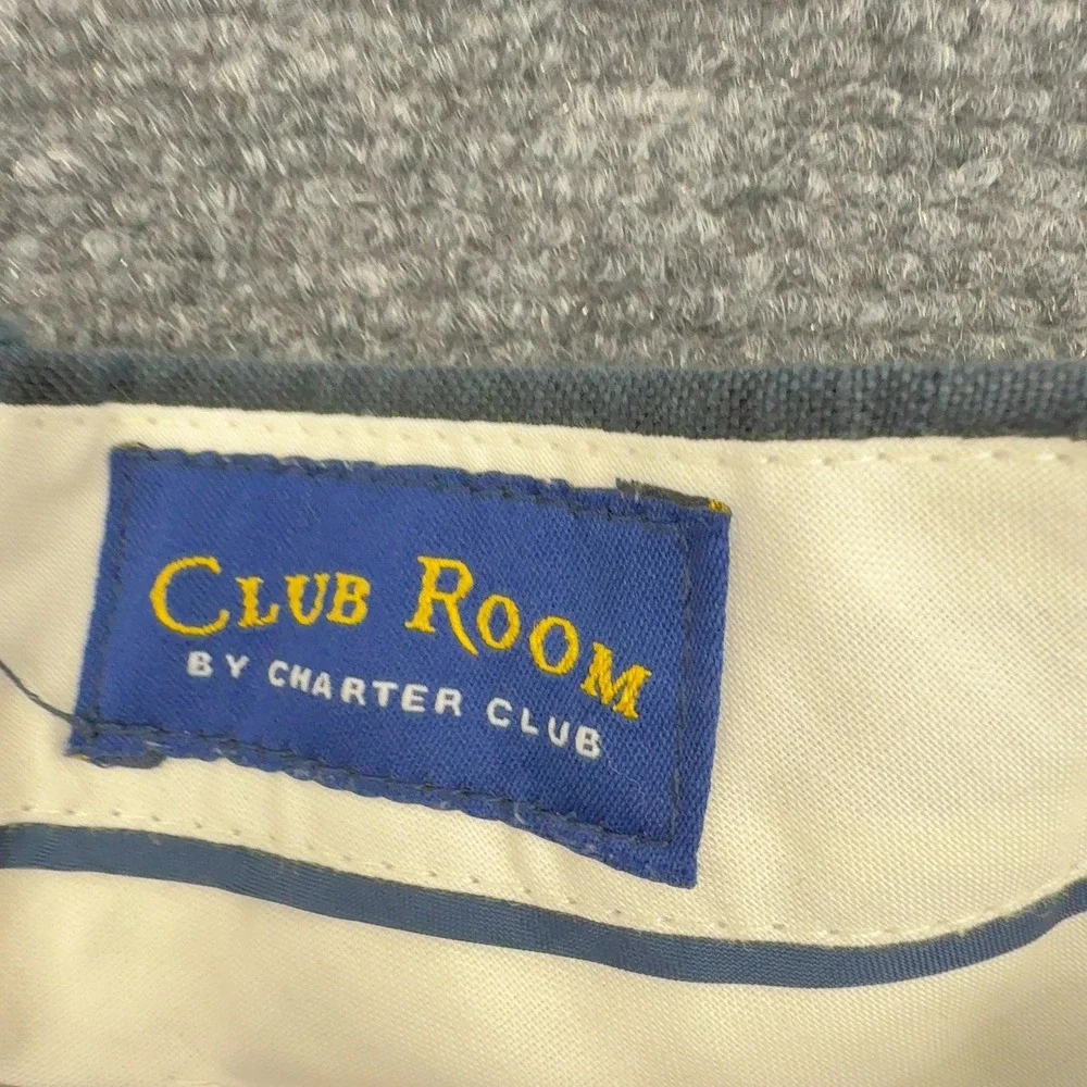 Club Room Trousers Mens 32x30 Black Linen Cotton Pleated Chino Casual Classic